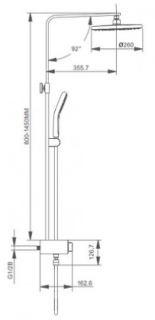 Душевая стойка Gappo G2495-2 чёрный